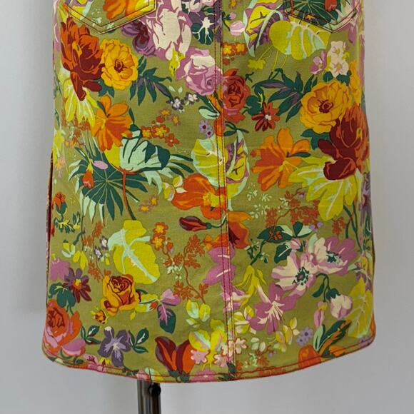 ETRO Floral Printed Denim Skirt Knee-Length Stretch Pencil Straight Fit 38 US 2 - Picture 6 of 9